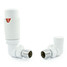M-TRV-076-CR-WW - Exeter Modern TRV Corner All-White Thermostatic Radiator Valve With Sleeves M-TRV-076-CR-WW - Exeter Modern TRV Corner All-White Thermostatic Radiator Valve With Sleeves